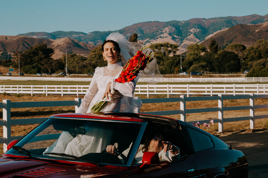 cute picture of the bride after her wedding ceremony 