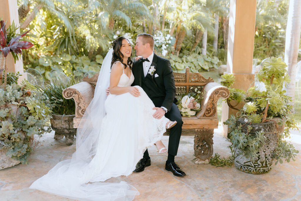 cute picture of the groom kissing the bride