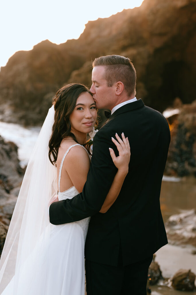 cute couple at their bridal portraits