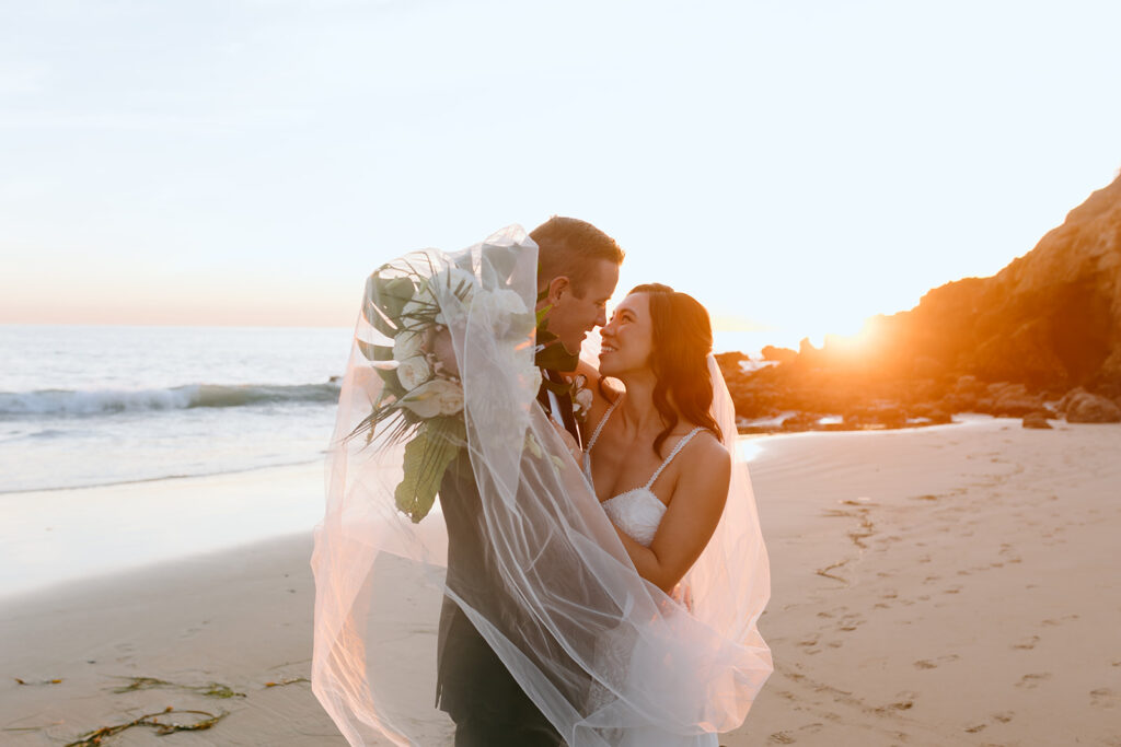 golden hour bridal portraits 