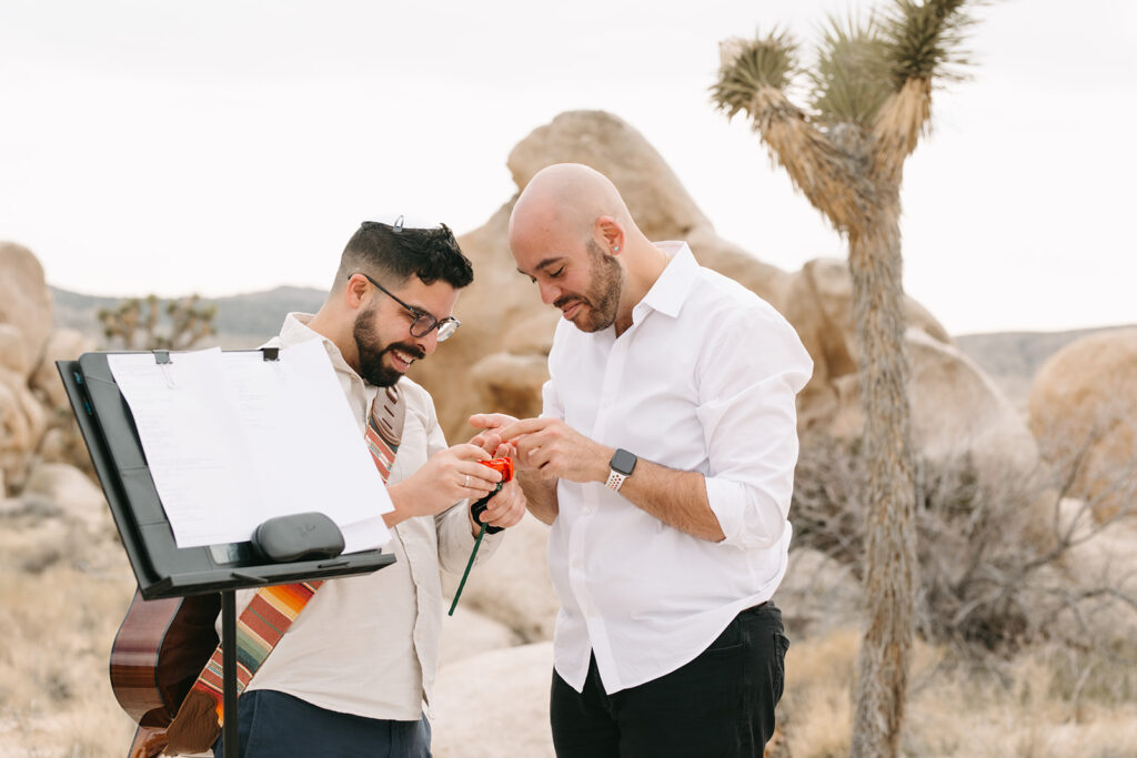 cute couple at their LGBTQ spring proposal