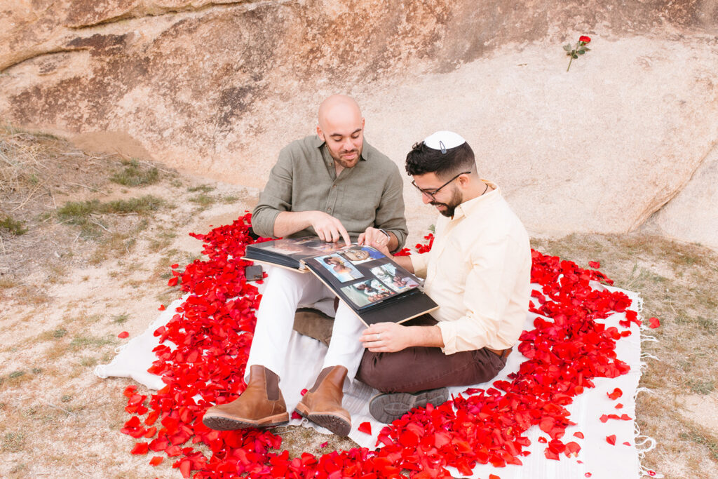 cute couple at their stunning and emotional LGBTQ spring proposal