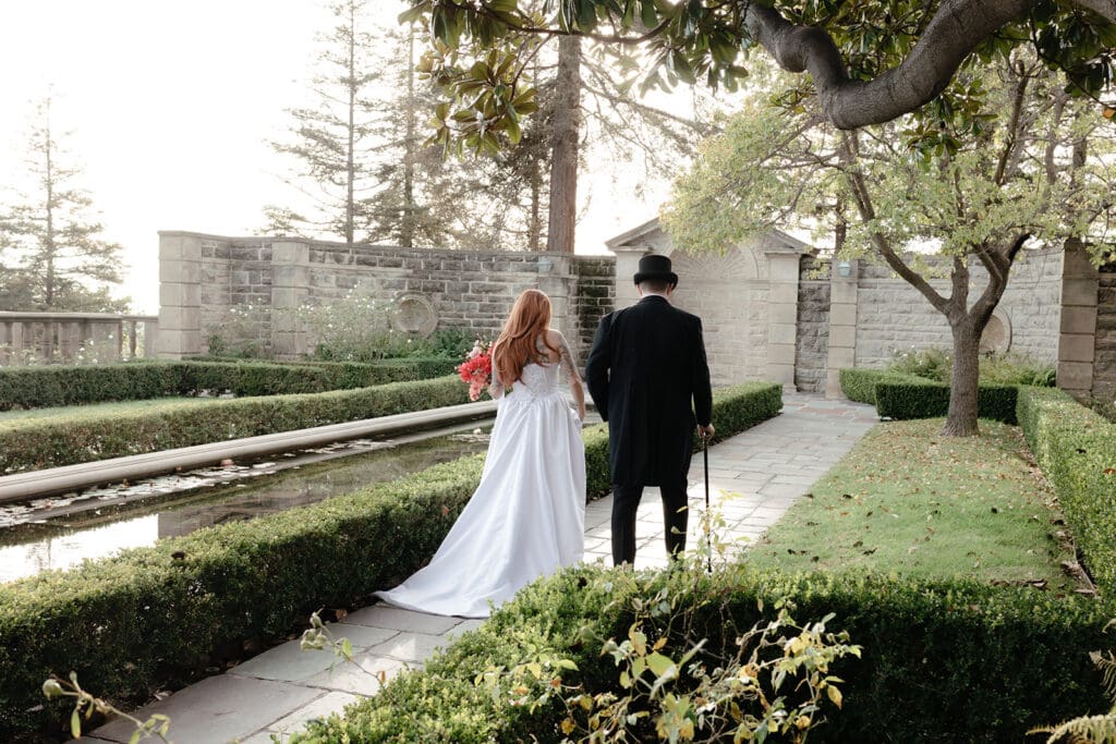 cute picture of the bride and groom at their dream wedding in CA