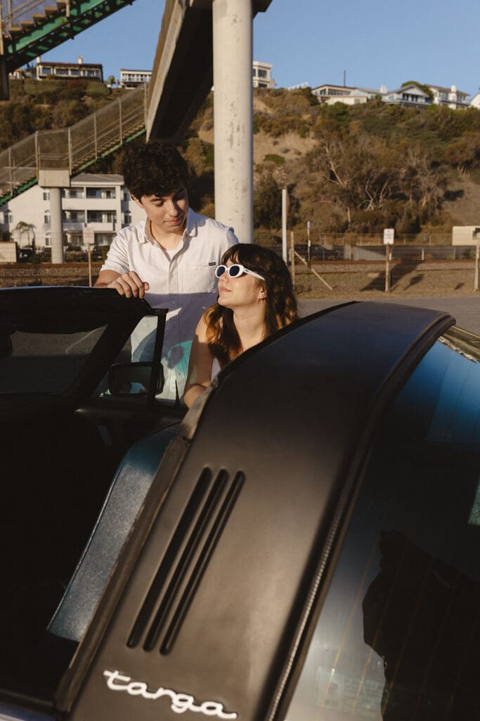 playful engagement photos in california