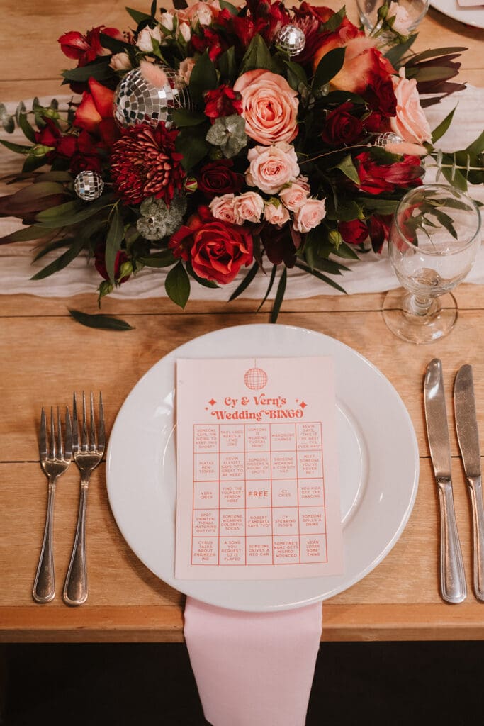 beautiful details at the wedding reception