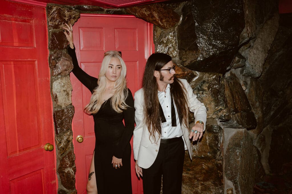 playful couple portraits at madonna inn