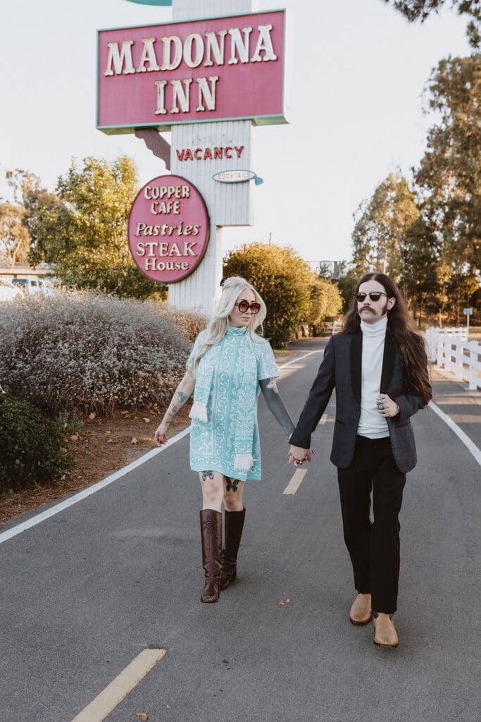 Madonna Inn Engagement Photos with a Vintage Film Twist | A Romantic Getaway from LA