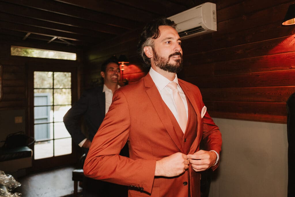 groom before heading to his wedding ceremony